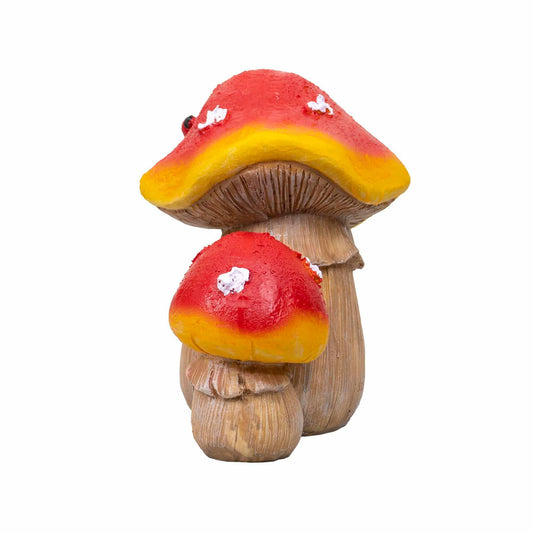 Ciuperca decorativa pentru gradina, din rasina, H 20cm, cu un pui / ZTS 8067 - 221.ro
