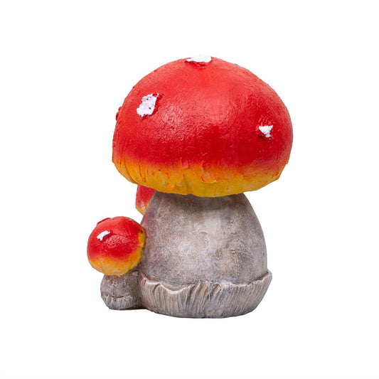 Ciuperca decorativa pentru gradina, din rasina, H 20cm, cu 2 pui / ZTS 8068 - 221.ro