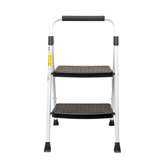 Scara metalica cu 2 trepte late, pliabila alb Z-TOOLS / ZTS 8090 - 221.ro