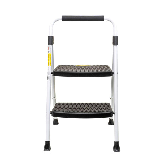 Scara metalica cu 2 trepte late, pliabila alb Z-TOOLS / ZTS 8090 - 221.ro