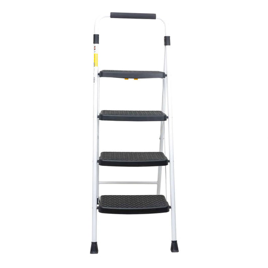 Scara metalica cu 4 trepte late, pliabila alb Z-TOOLS / ZTS 8092 - 221.ro