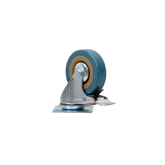 Roata pentru mobila, rola de cauciuc, pivotanta cu frana 3 inchi, albastru Z-TOOLS / ZTS 8124 - 221.ro
