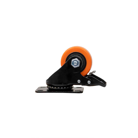 Roata pentru mobila, rola de cauciuc, pivotanta cu frana 2.5 inchi, portocaliu Z-TOOLS / ZTS 8130 - 221.ro
