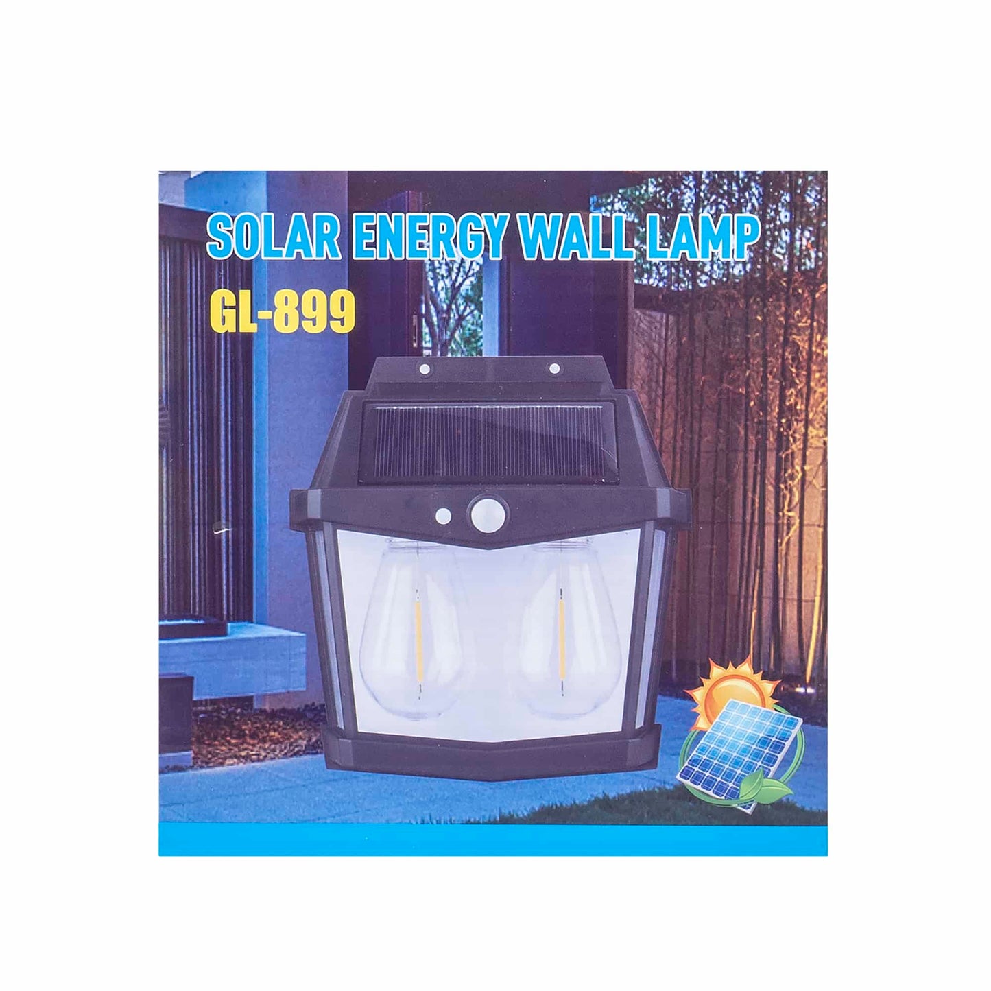 Lampa solara de perete, cu 2 becuri LED, senzor de miscare, 3 moduri de lumina / ZTS 8193