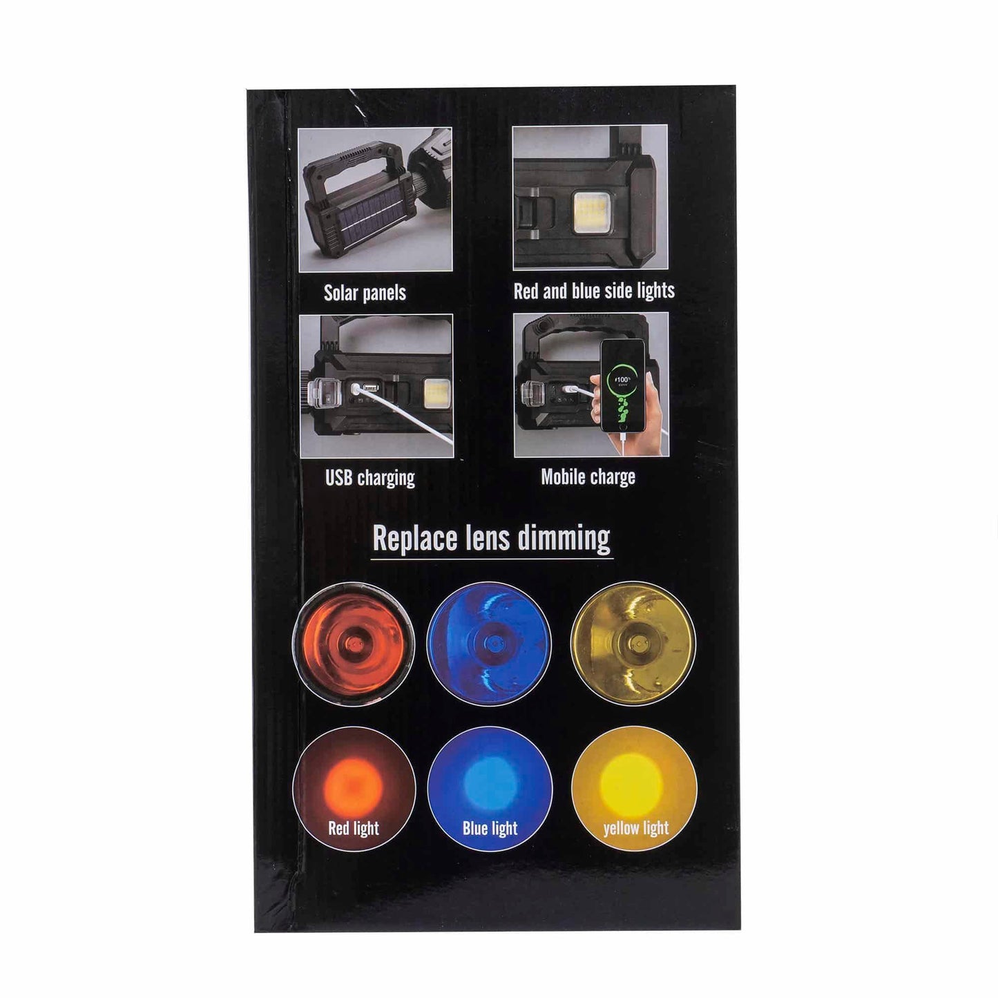 Lanterna cu incarcare solara, 6 moduri de iluminat, USB si trepied W5111 / ZTS 8202 - 221.ro