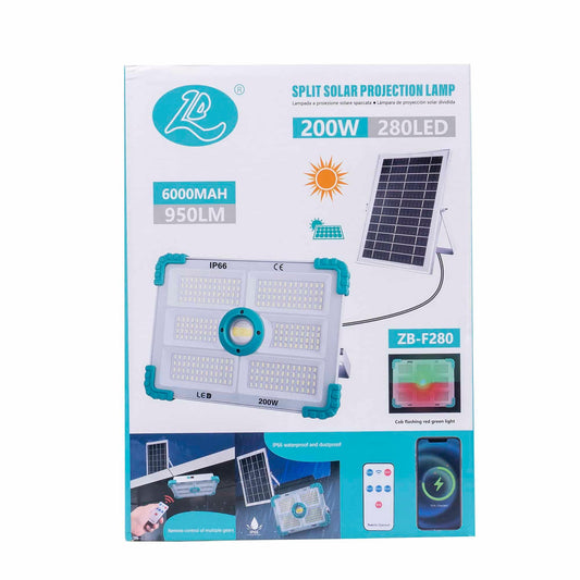 Proiector led cu incarcare solara, 200W, 280 leduri / ZTS 8211 - 221.ro