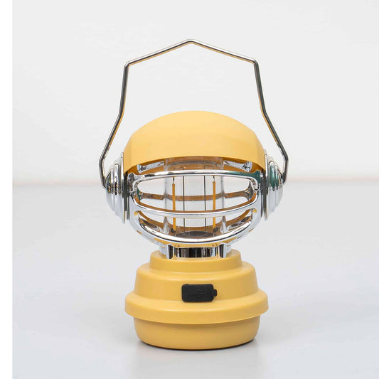 Felinar model robotel, 3 moduri de intensitate a luminii, USB, H14cm, galben / ZTS 8214