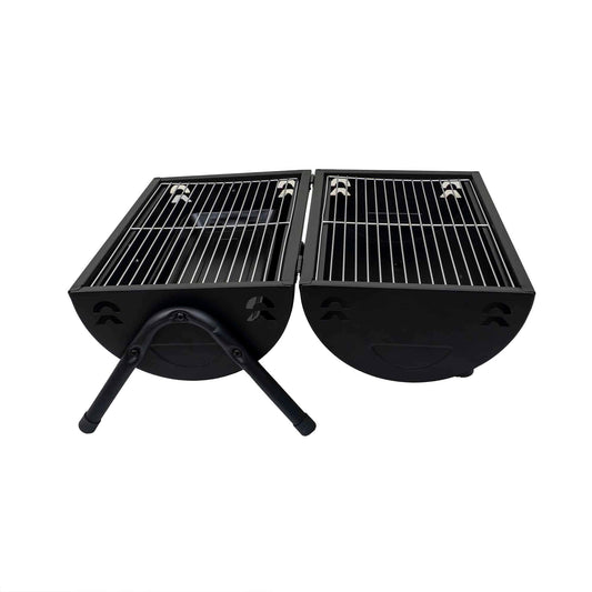 Gratar metalic, cilindric, cu 2 grile de gatit, negru / ZTS 8331 - 221.ro