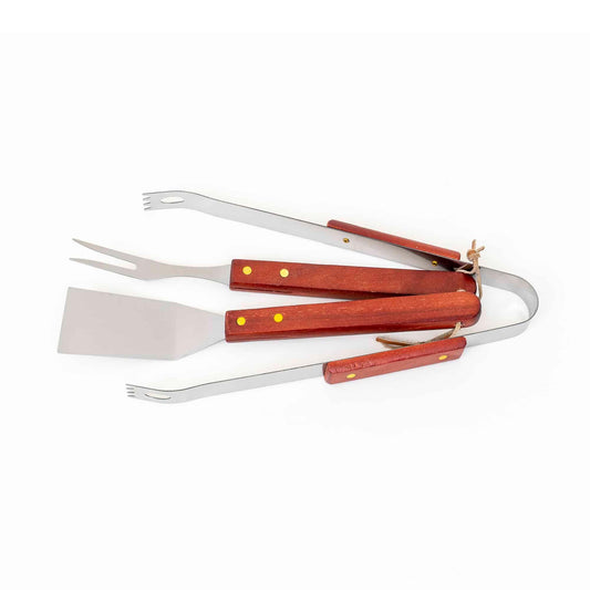 Set 3 piese pentru gratar cu maner din lemn Z-TOOLS / ZTS 8338 - 221.ro