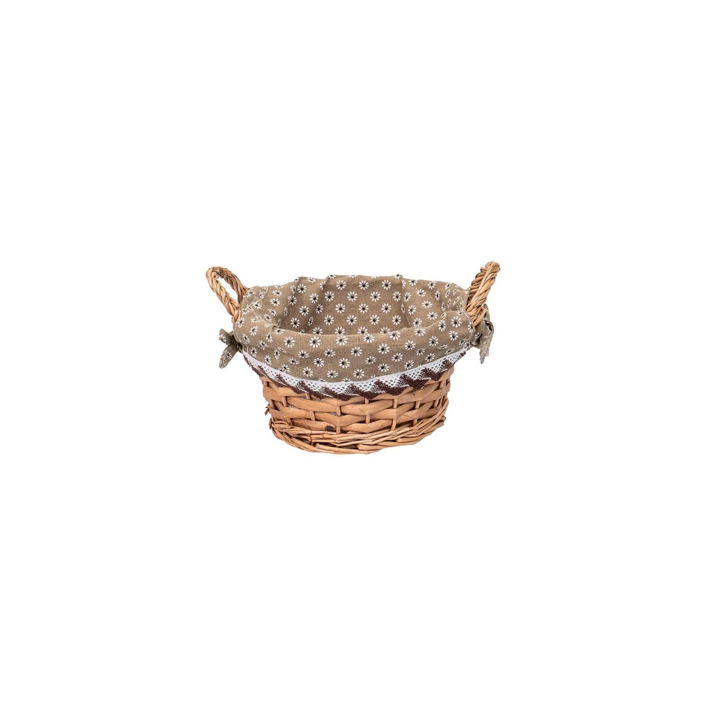 Set 3 cosuri de rachita rotunde, cu manere, maro deschis plus material textil / ZTS 8428 - 221.ro