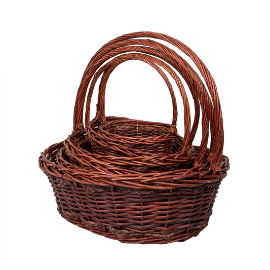 Set 6 cosuri de rachita ovale, maro lucios / ZTS 8436