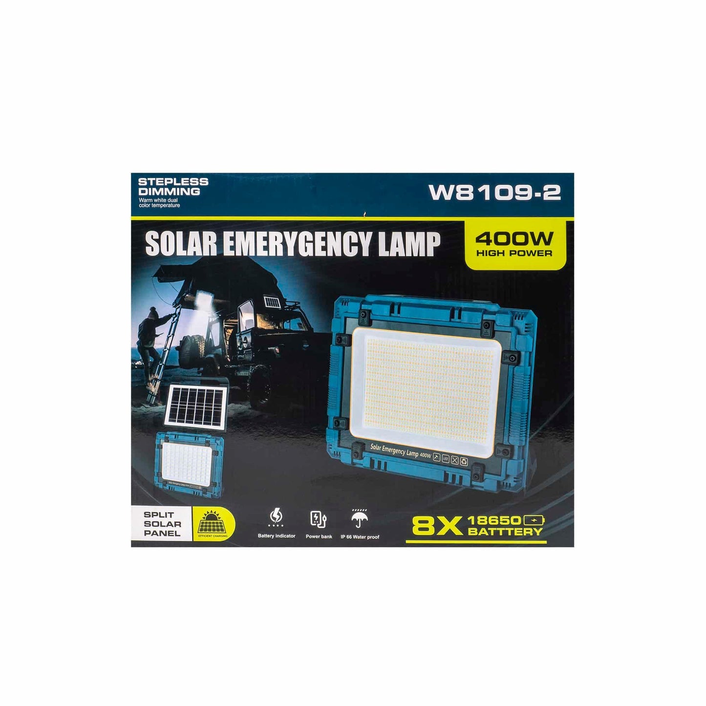 Proiector led cu incarcare solara si USB, 400W, panou incorporabil si detasabil Z-TOOLS / ZTS 8673 - 221.ro