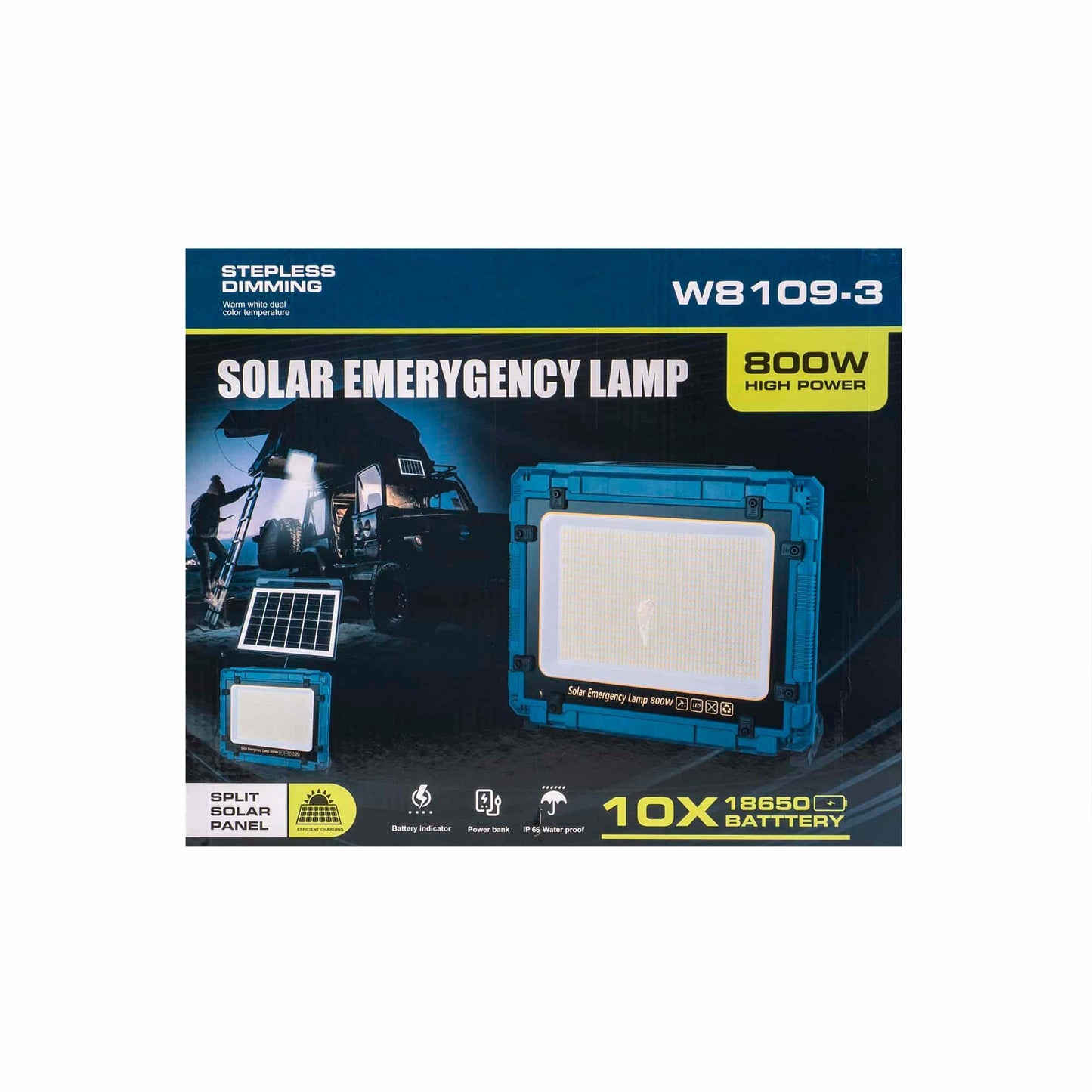 Proiector led cu incarcare solara si USB, 800W, panou incorporabil si detasabil Z-TOOLS / ZTS 8674 - 221.ro