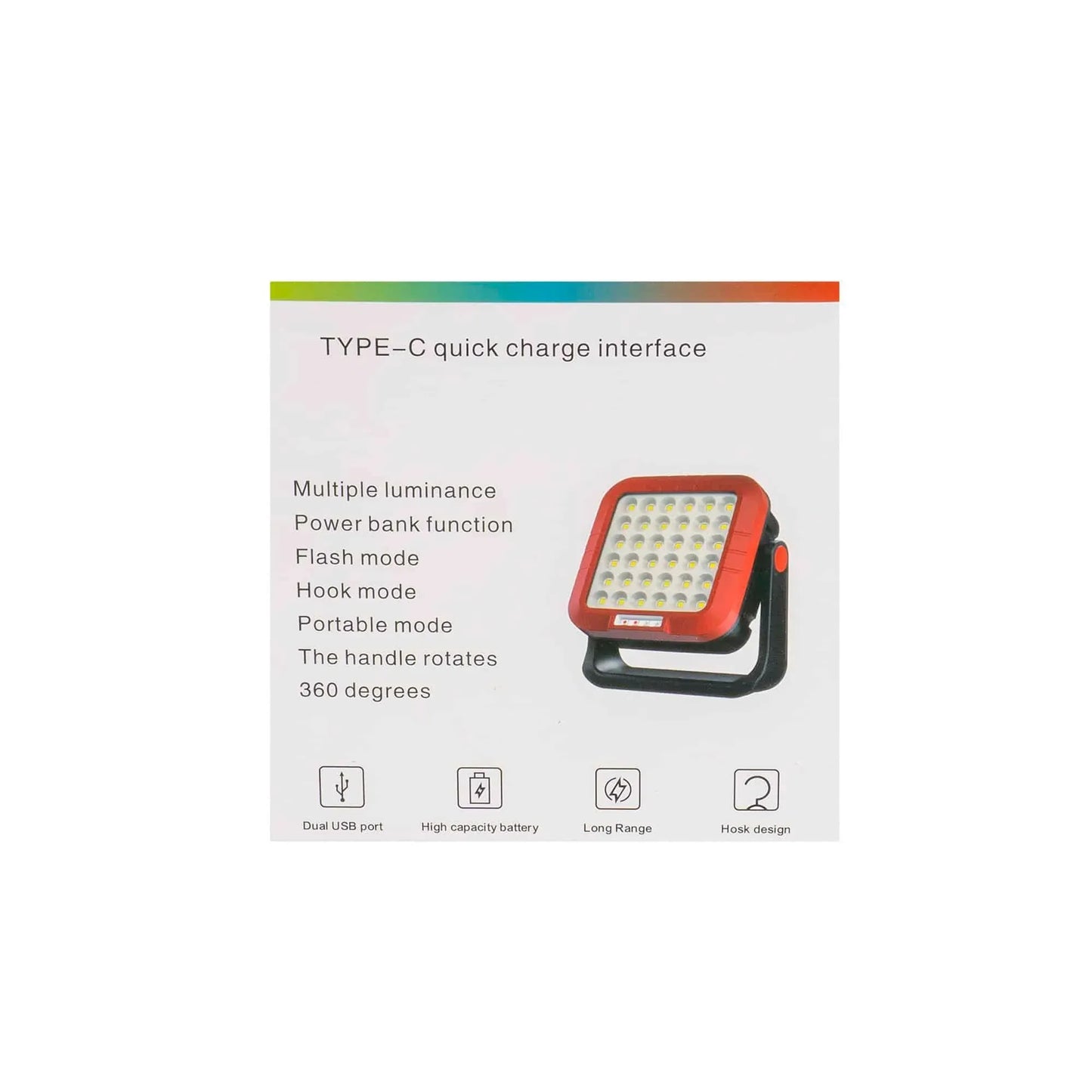 Proiector portabil de mana, incarcare USB, 4 moduri de intensitate a luminii, alb Z-TOOLS / ZTS 8691 - 221.ro