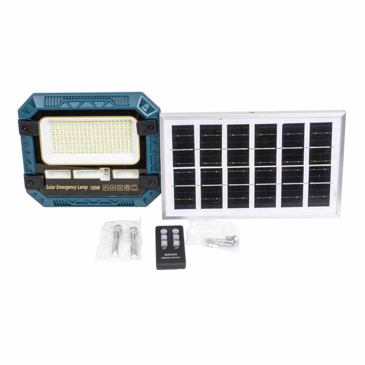 Proiector led cu incarcare solara, 100W, panou separat, cu telecomanda IP66 Z-TOOLS / ZTS 8984 - 221.ro