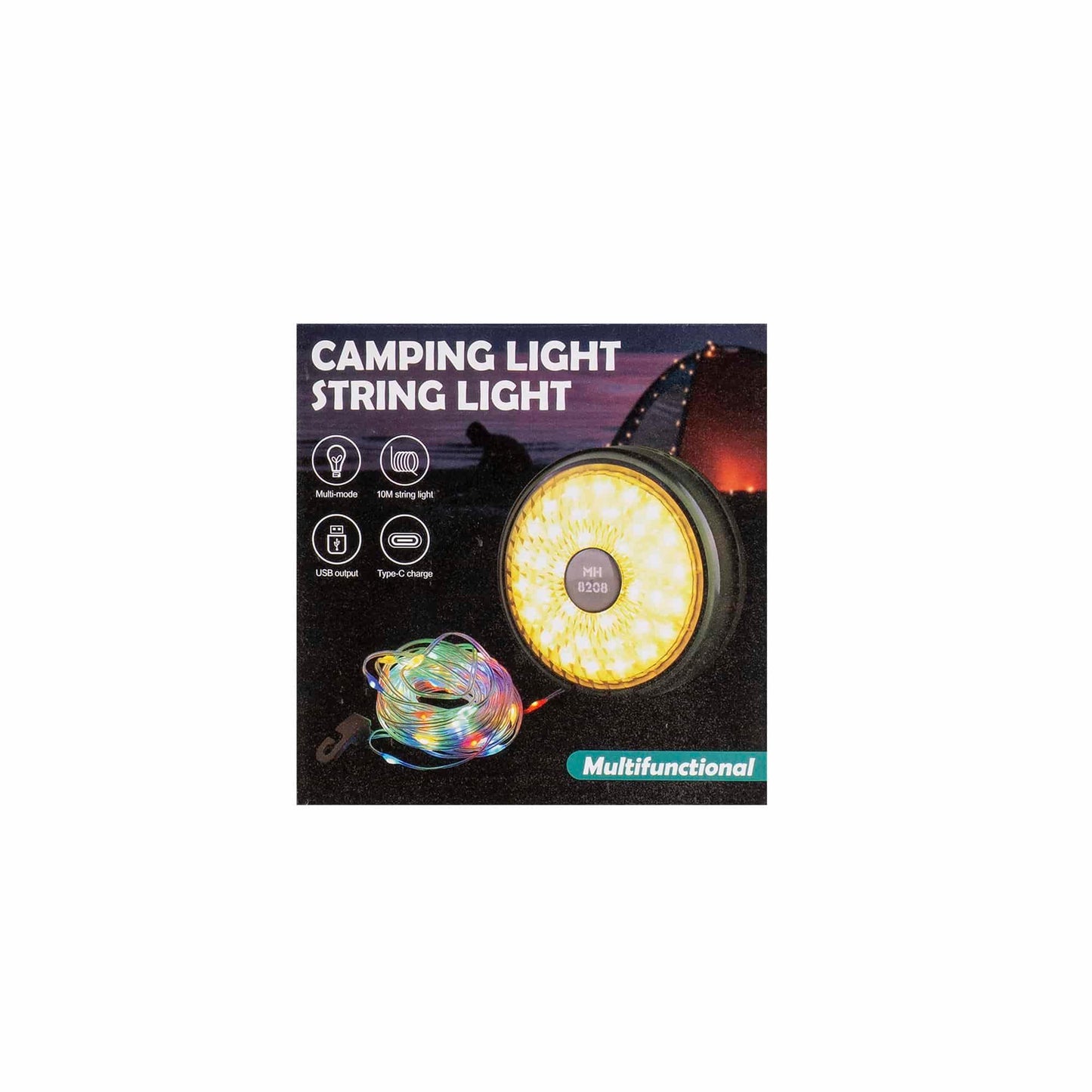 Ghirlanda luminoasa pentru camping, 8 moduri de iluminat, 10m, LED, incarcare USB Z-TOOLS / ZTS9011 - 221.ro
