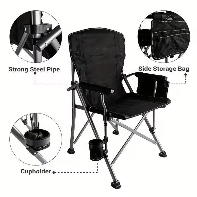 Scaun pliabil pentru camping, portabil, negru Z-TOOLS / ZTS2077