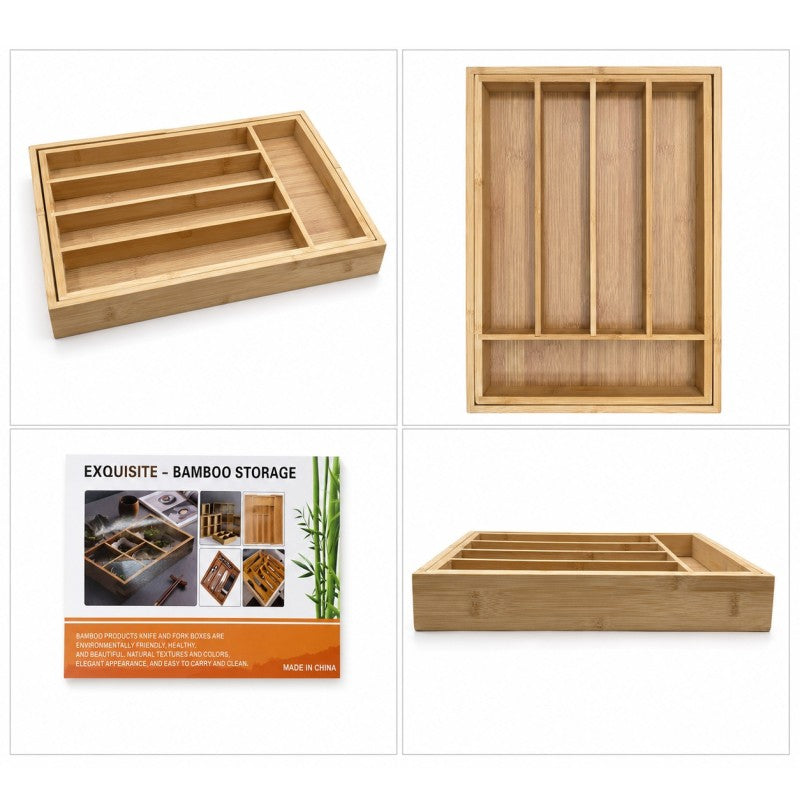 Organizator pentru tacamuri, din bambus, extensibil, 25.5x35.5cm, Z-TOOLS / ZTS2222