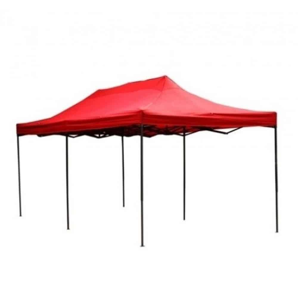 Cort tip pavilion metalic pentru gradina, impermeabil 3×6 metri, rosu Z-TOOLS / ZTS5670