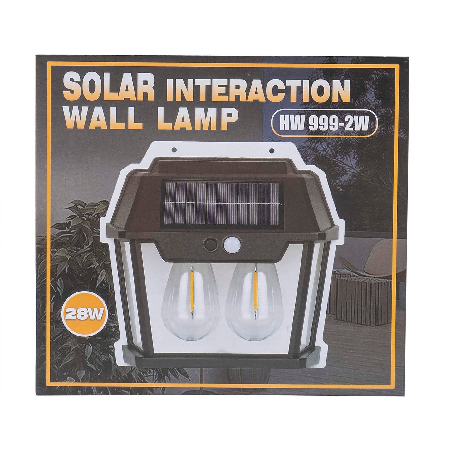 Lampa solara de perete, cu 2 becuri LED, putere 28W, senzor de miscare, 3 moduri de lumina / ZTS 8196