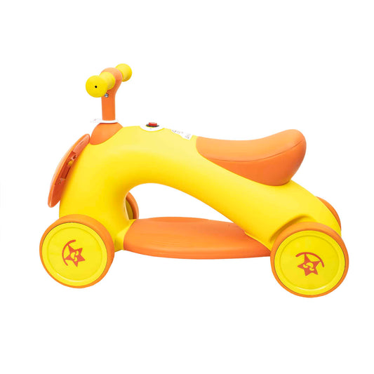Tricicleta din plastic, fara pedale pentru copii, cu muzica si lumina, galben Z-TOOLS / ZTS8392