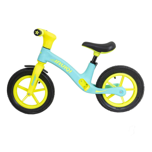 Bicicleta fara pedale pentru copii IRUIQI, roti de cauciuc si scaun reglabil, +3ani, bleu so galben neon Z-TOOLS / ZTS8453 - 221.ro