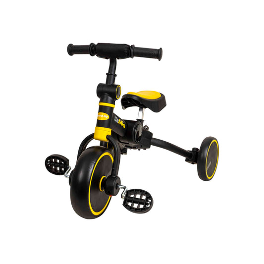 Tricicleta pliabila 2 in 1 pentru copii, reglabila, negru-galben / ZTS8482