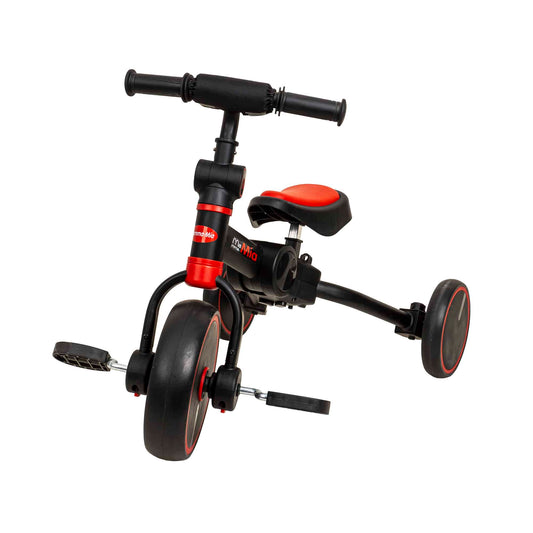 Tricicleta pliabila 2 in 1 pentru copii, reglabila, negru-rosu / ZTS8483