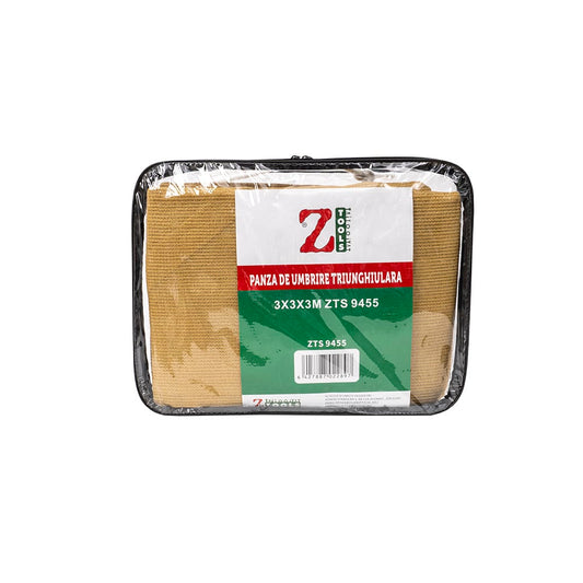 Panza de umbrire triunghiulara, 3×3×3m, crem, Z-TOOLS / ZTS9455