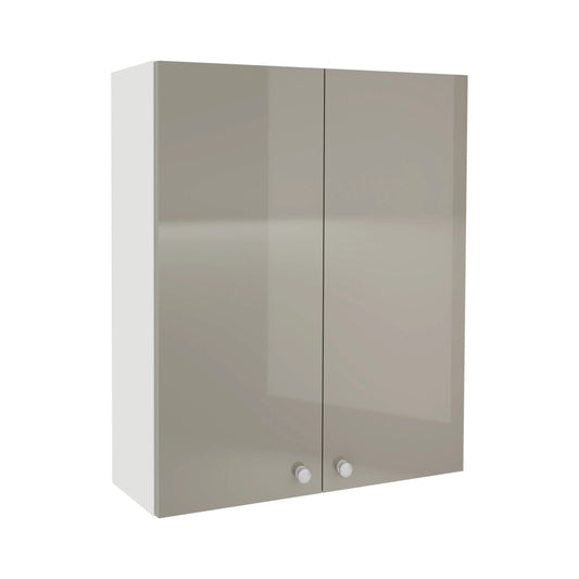 Corp Baie haaus Zaria, Suspendat, 2 Usi, Gri Lucios/Alb, MDF, L 60 x l 22 x H 72 cm