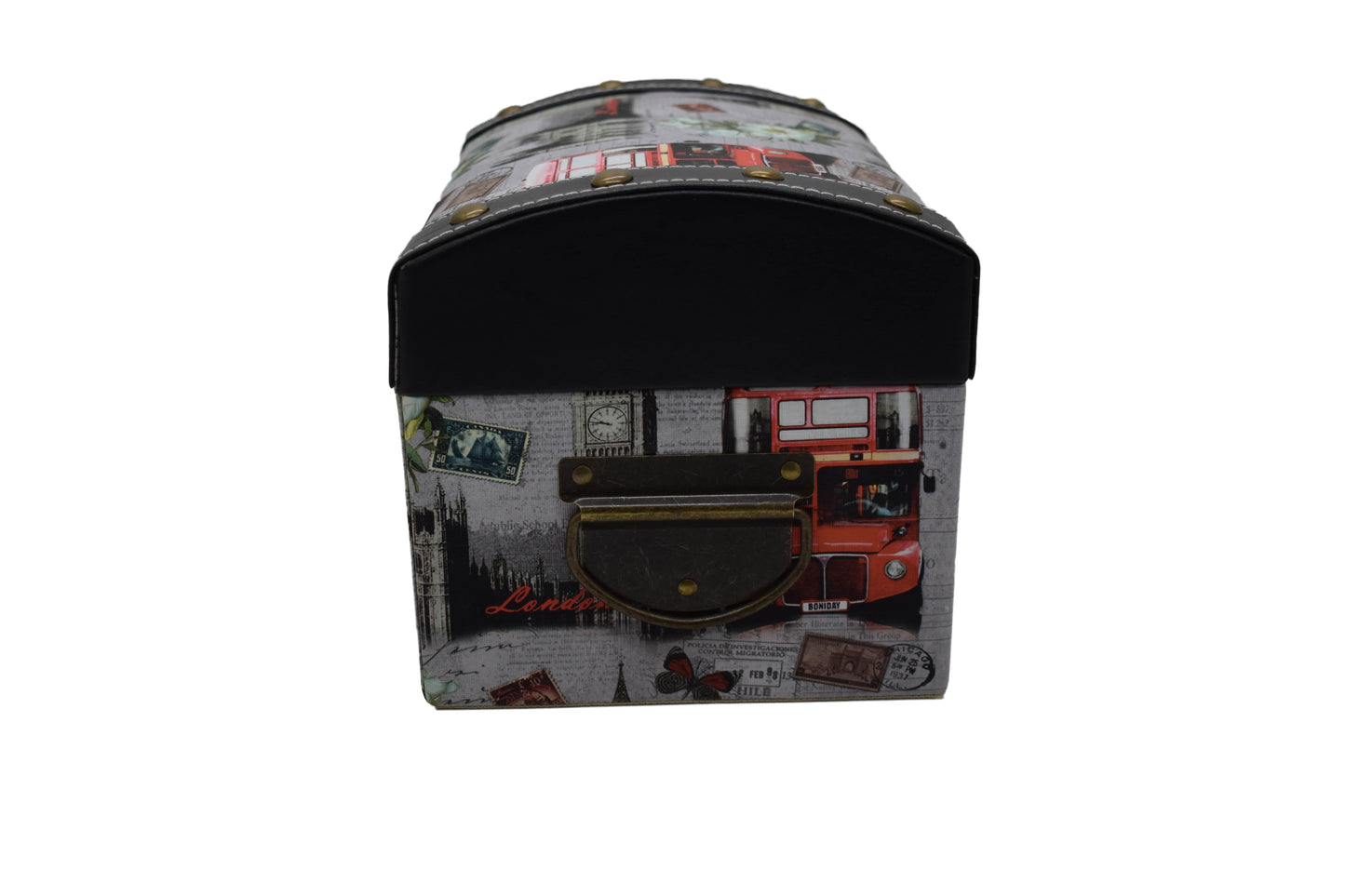 Cufar din piele ecologica cu imprimeu, Naimeed D47-1, 24 x 16,5 x 16,5 cm