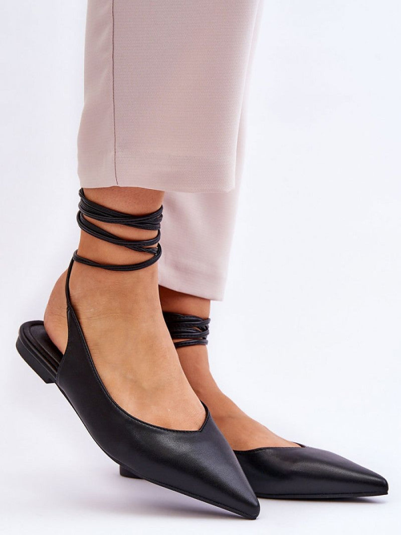 Balerini Step in style, Model 181057, Negru - material imitație de piele Footbed imitație de piele Înălţimea tocului 1.5 cm