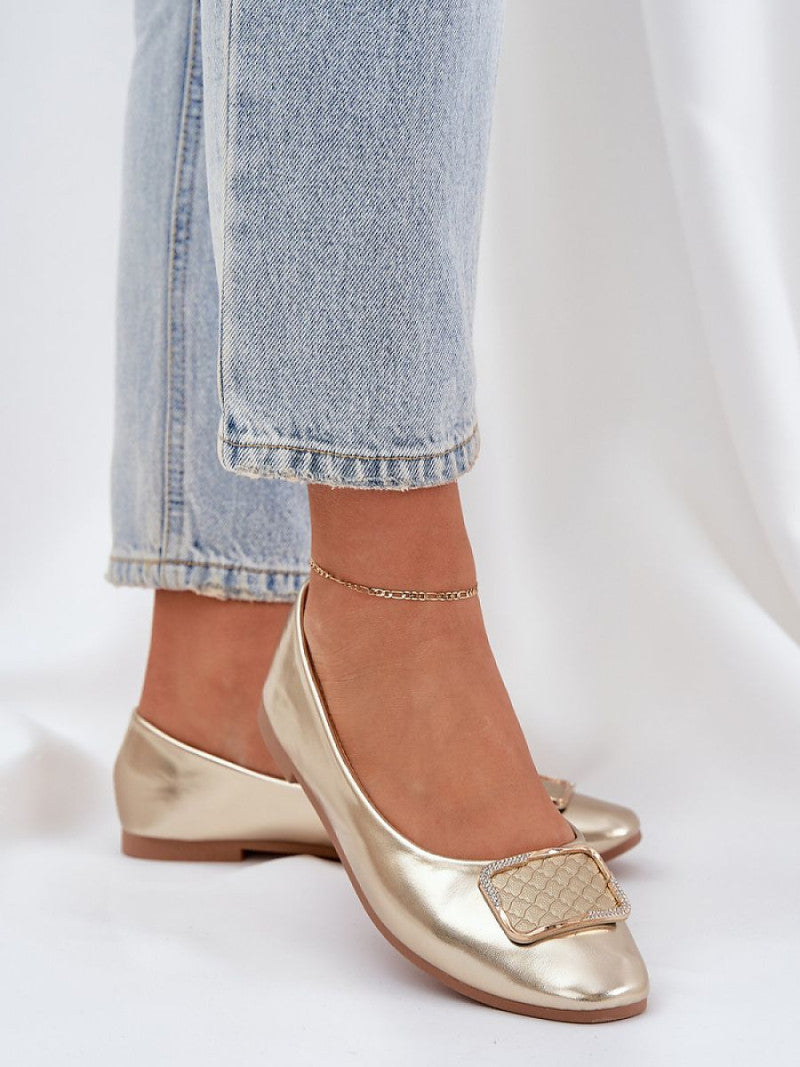 Balerini Step in style, Model 208455, Galben - material imitație de piele Footbed imitație de piele Înălţimea carâmbului 5 cm Înălţimea tocului 1 cm