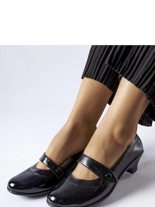 Botine cu toc Solea, Model 204768, Negru - material Zam din piele ecologică Înălţimea tocului 5 cm