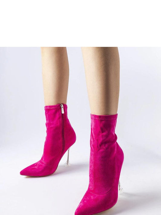 Botine cu toc Solea, Model 204824, Roz - material Zam din piele ecologică Înălţimea tocului 11,5 cm