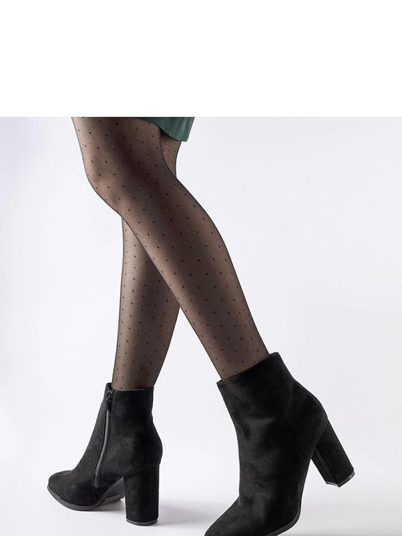 Botine cu toc Solea, Model 205098, Negru - material Zam din piele ecologică Înălţimea tocului 8 cm