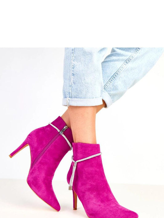 Botine cu toc Solea, Model 217913, Violet - material piele artificiala piele Footbed pânză Înălţimea carâmbului 13 cm Înălţimea tocului 9 cm