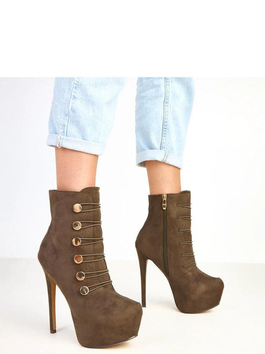 Botine cu toc Solea, Model 217916, Verde - material piele artificiala piele Footbed pânză Înălţimea carâmbului 13 cm Înălţimea tocului 15.5 cm Înălţimea platformei 4 cm