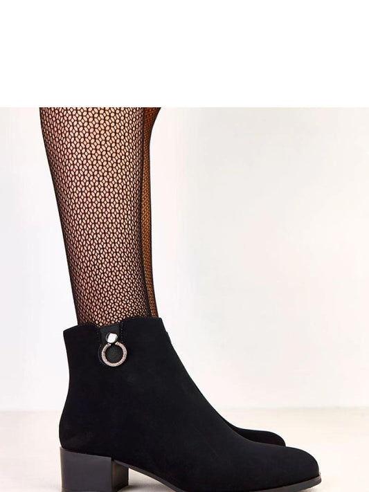 Botine cu toc Solea, Model 219960, Negru - material piele artificiala piele Footbed pânză Înălţimea carâmbului 11 cm Înălţimea tocului 5 cm