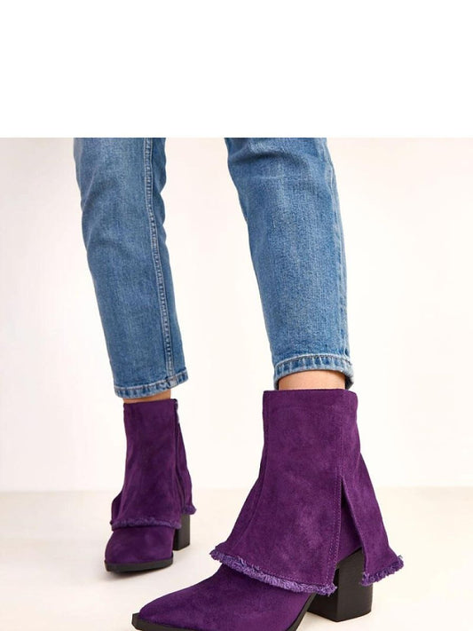 Botine cu toc Solea, Model 220269, Violet - material piele artificiala piele Footbed pânză Înălţimea carâmbului 13 cm Înălţimea tocului 9 cm