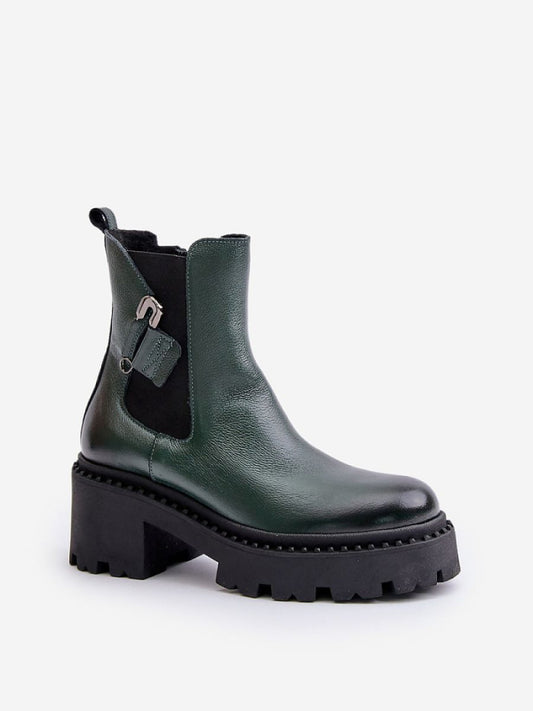 Botine cu toc Step in style, Model 201178, Negru - material piele naturala Căptușeală simțit Footbed pânză Înălţimea carâmbului 15.5 cm Înălţimea tocului 6.5 cm Înălţimea platformei 3 cm