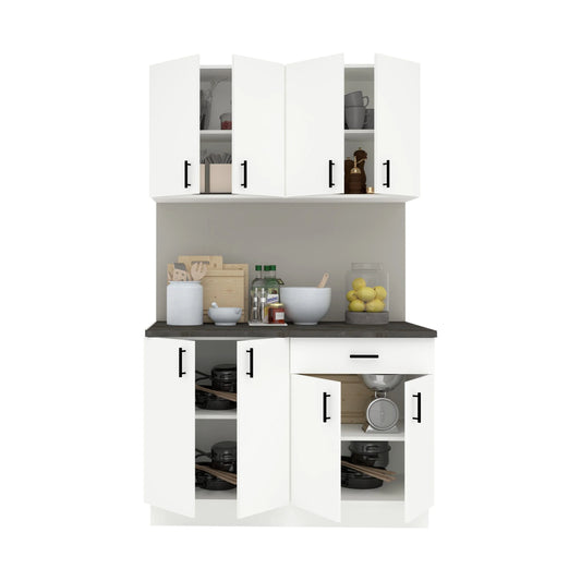 Set Bucatarie haaus Karo V2, Alb, Blat Thermo 28 mm, L 120 cm