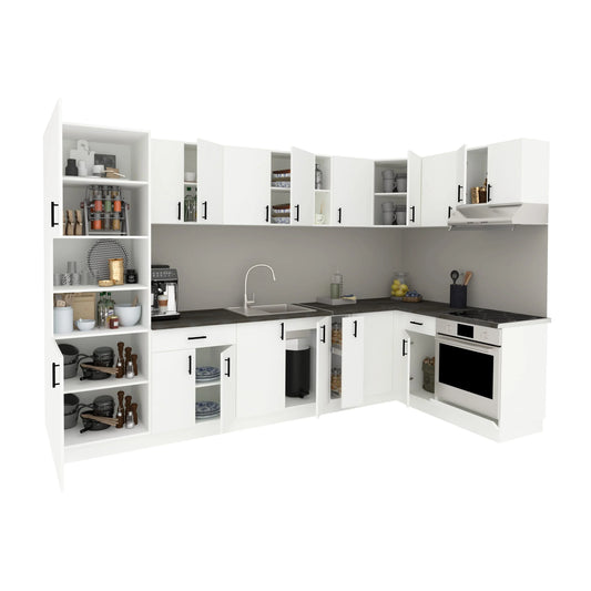 Set Bucatarie Colt haaus Karo V35, Alb, Blat Thermo 28 mm, L 320 x 160 cm