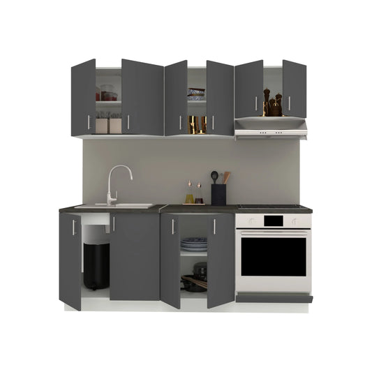 Set Bucatarie haaus Karo V10, Antracit/Alb, Blat Thermo 28 mm, L 200 cm