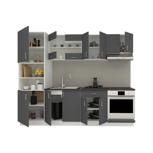 Set Bucatarie haaus Karo V20, Antracit/Alb, Blat Thermo 28 mm, L 260 cm
