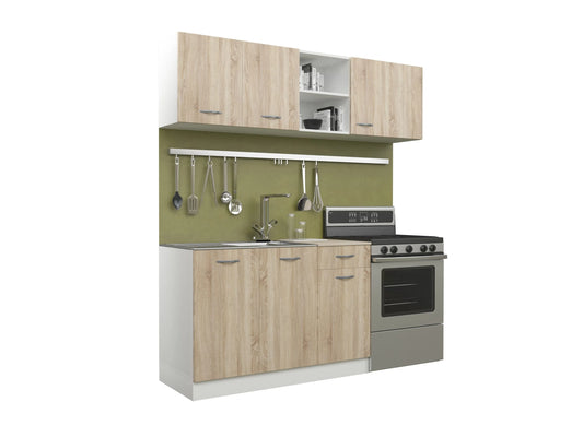 Set Bucatarie haaus Kara, Stejar Sonoma/Alb, L 180 cm