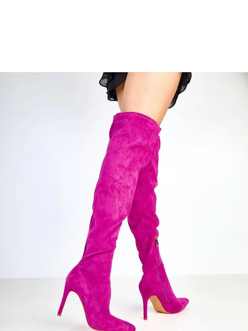 Cizme cu toc Solea, Model 218125, Violet - material piele artificiala piele Footbed pânză Înălţimea carâmbului 57 cm Înălţimea tocului 10.5 cm