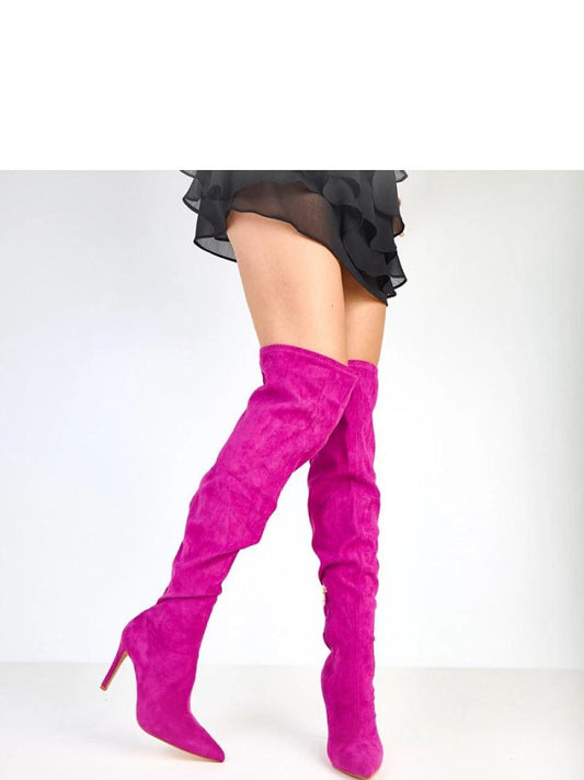 Cizme cu toc Solea, Model 218125, Violet - material piele artificiala piele Footbed pânză Înălţimea carâmbului 57 cm Înălţimea tocului 10.5 cm