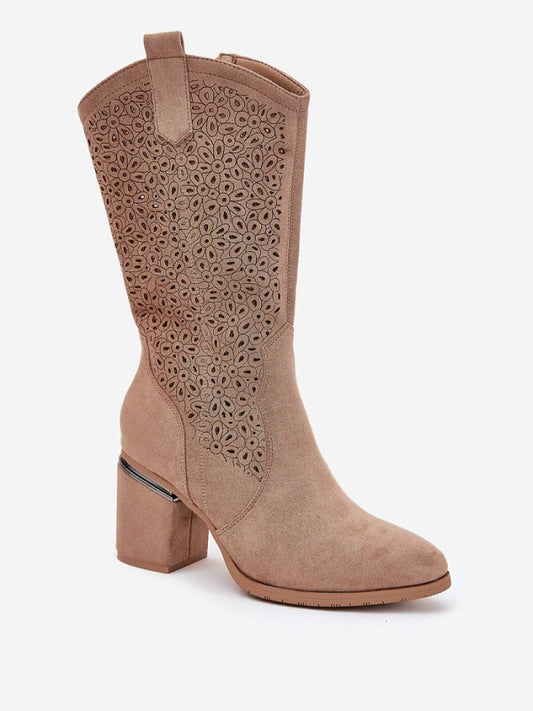 Cizme perforate Step in style, Model 218494, Bej