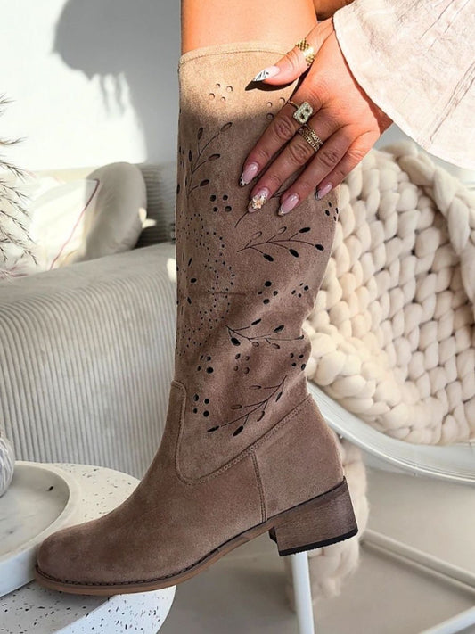 Cizme perforate Step in style, Model 222526, Bej